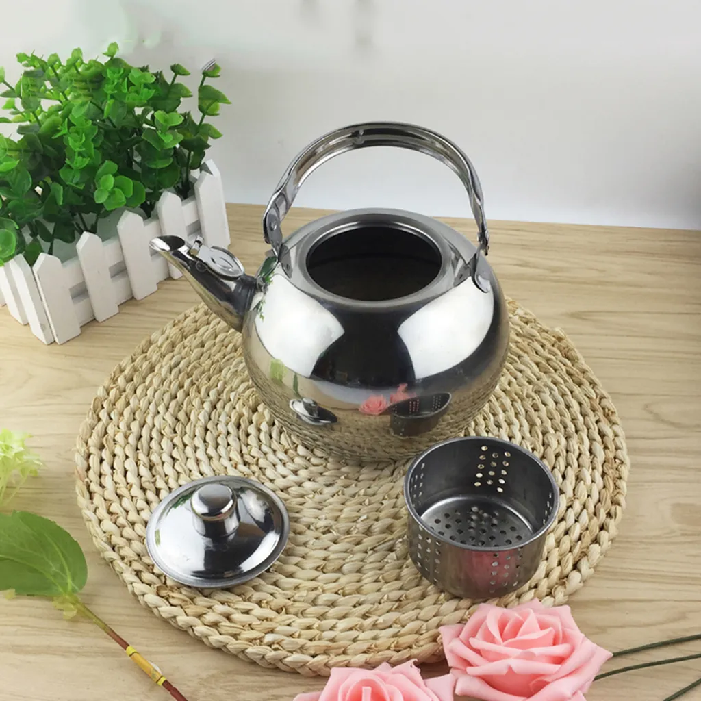 Thickened Stainless Steel Kettle Kettle Teapot Hot Milk Kettle Yellow Kettle Spherical Kettle – image 3