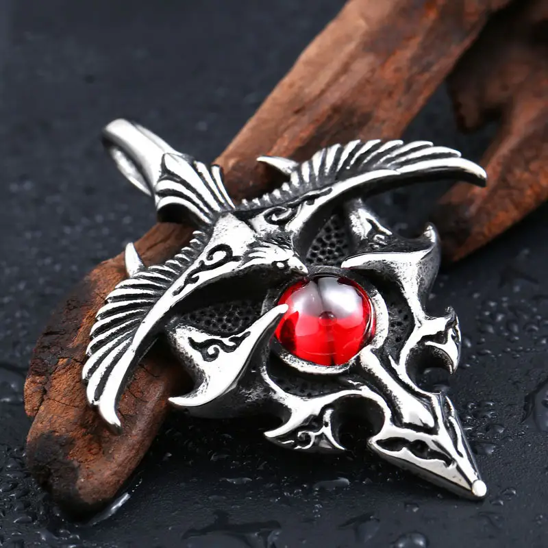 Vintage Titanium Steel Zircon-inlaid Pendant Takahashi Free Eagle Sweater Chain