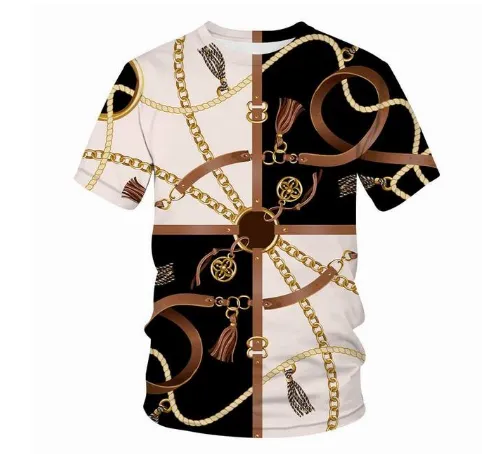 Personalized Digital Printing Short-sleeved Half-sleeved Top Clothes - 4Color