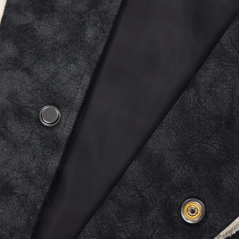 American Retro Embroidered Suede Stitching Baseball Uniform For Men And Women