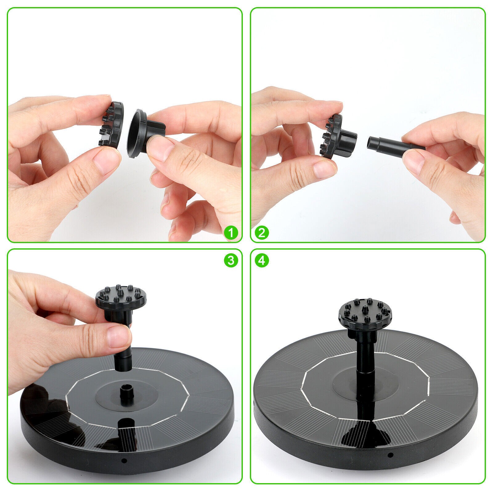Solar Powered Floating Pump Water Fountain Bird Bath Pond Pool Garden Dccor — image 9