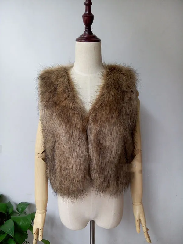 Keep Warm In Autumn And WinterFaux Vest Short Fur Coat Fur Color - Shop at LoveMi