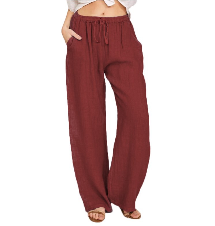 Title 14, Pantalon de yoga ample en coton et lin pour fem...