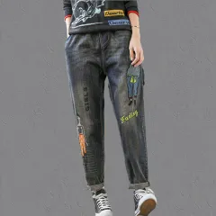 Women's Jeans Comfortable And Casual Elastic Waist Wide Legs - Modern Girl-30 - View 1