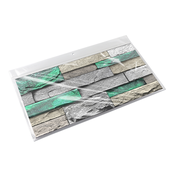 PVC Green Brick And Stone Pattern Self-adhesive Wallpaper, Removable Without Leaving Glue, Peel And Stick Wallpaper_voghion.com