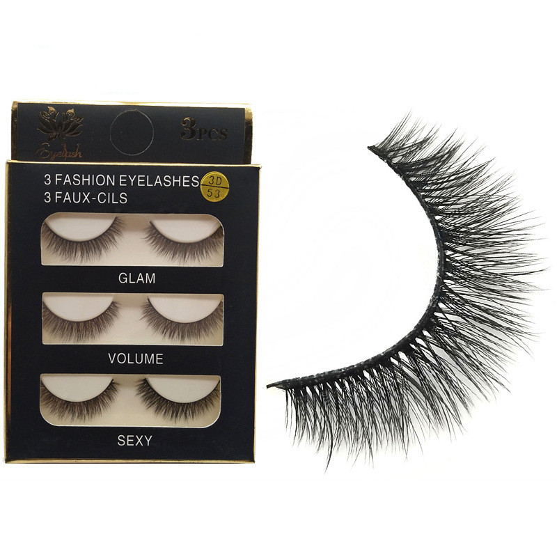 False Eyelashes Natural Tail Extension 3D Simulation Three Pairs 3D53 Three Pairs - Shop at LoveMi