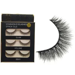False Eyelashes Natural Tail Extension 3D Simulation Three Pairs - 3D53 Three Pairs - View 1