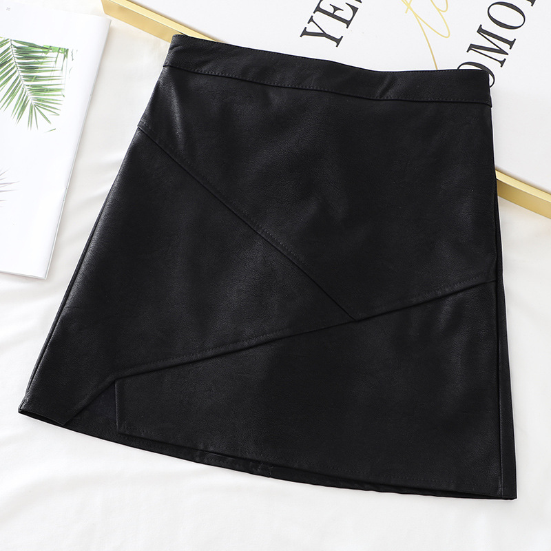 Women's Thin Bag Hip A-line Short Skirt Autumn High Waist Split Skirt