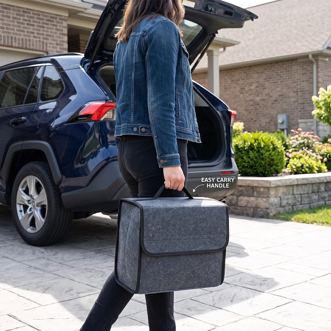 4PCS Car Boot Organiser Felt Storage Box Non-Slip Foldable Trunk Bag — image 6