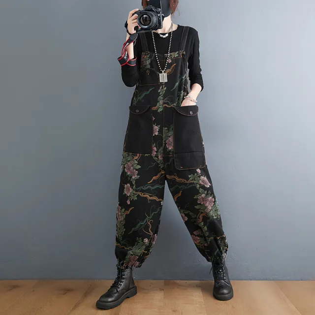 Plus Size Women's Pants Plus Size Mm Loose And Thin Wide Leg Jumpsuit Black - Shop at LoveMi