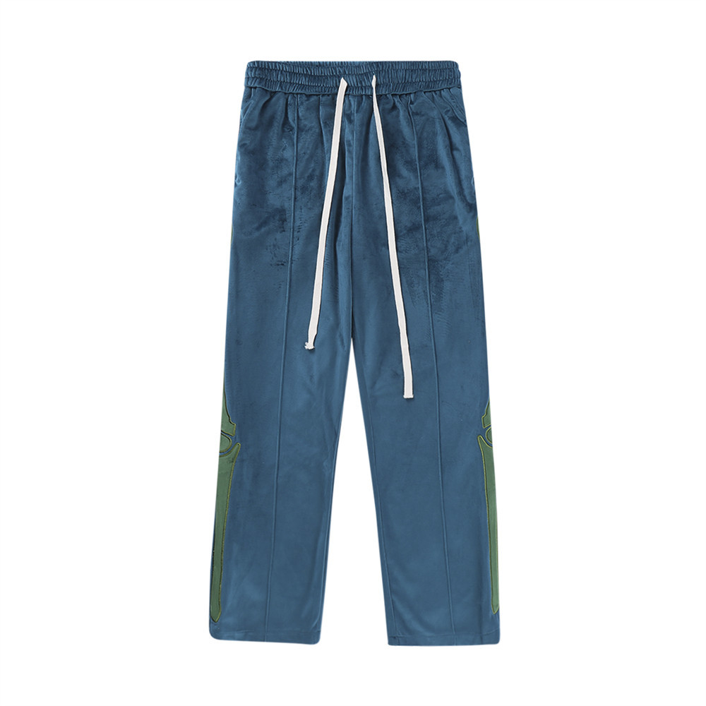 Title 8, Pantalon Casual Brodé Homme Patch Os de Squelet...