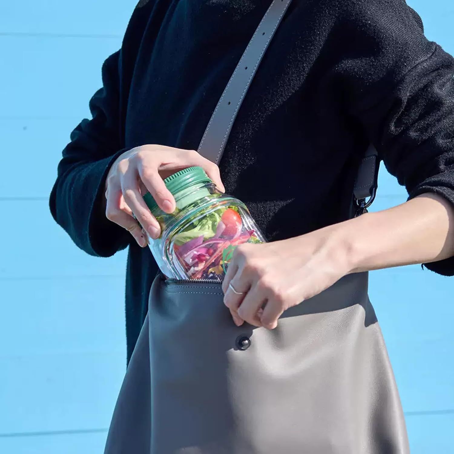 Salad Container With Side Opening, Leak-Resistant Design With Dressing Cup & Lid, Dishwasher & Freezer Safe For Office, Travel & Outdoors. — foto 6