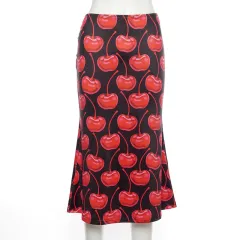 Love Printed Casual Bag Buttocks Half Body Low Waist Long Skirt - Cherry Tie Dyeing - View 1