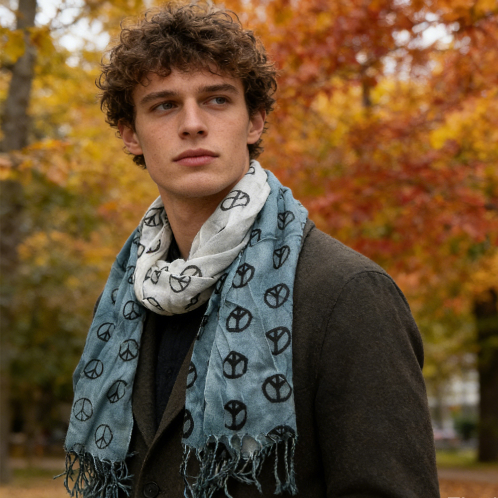 2pcs Understated Elegance Subtle Pattern Scarf Grey Printed Scarf,vacation,daily Life,evening Party,Office Appropriate Subtlety For Women Men