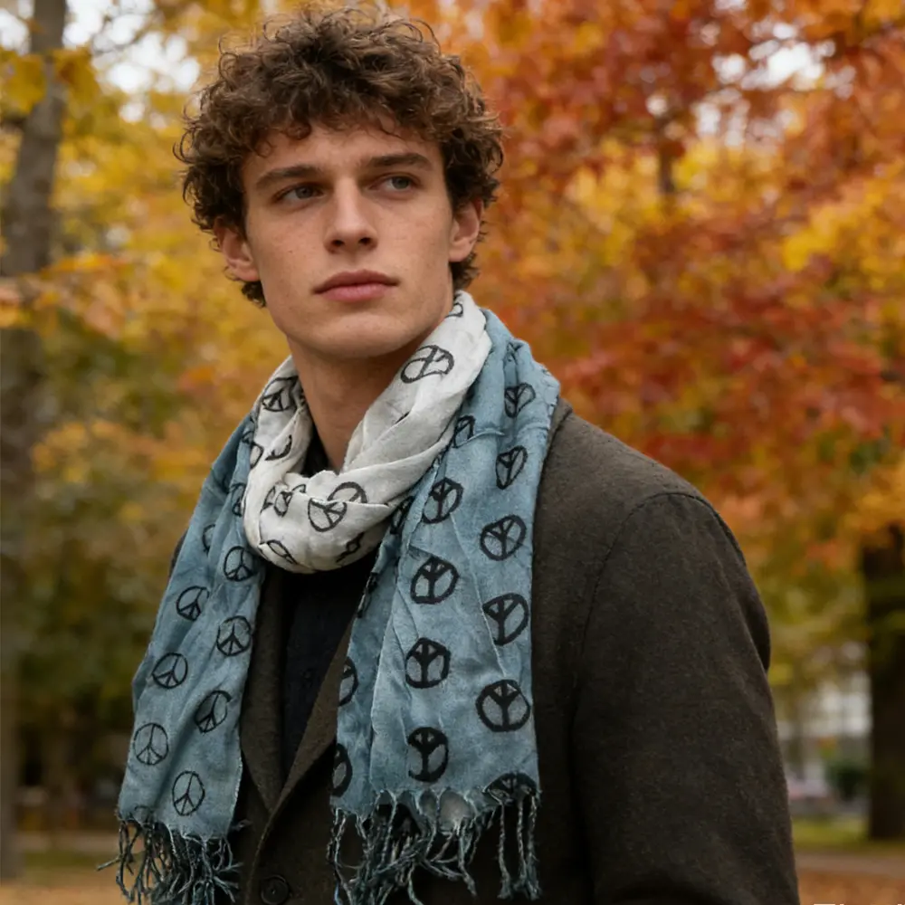 2pcs Understated Elegance Subtle Pattern Scarf Grey Printed Scarf,vacation,daily Life,evening Party,Office Appropriate Subtlety For Women Men