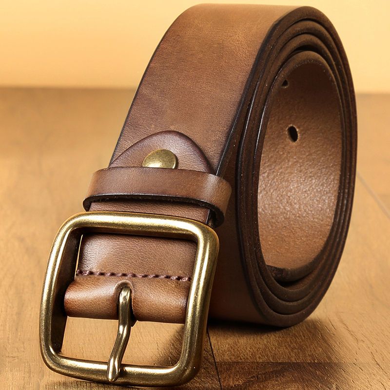 Cowhide Handmade Vintage High-end Trendy All-match Jeans Belt