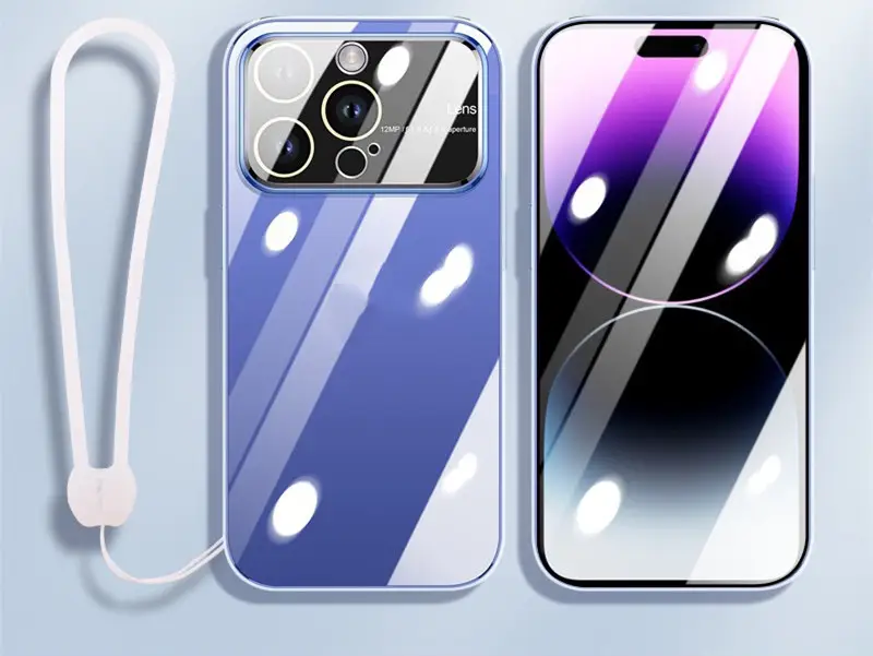 Transparent PC Gradient Protective Mirror With Large Window Phone Case