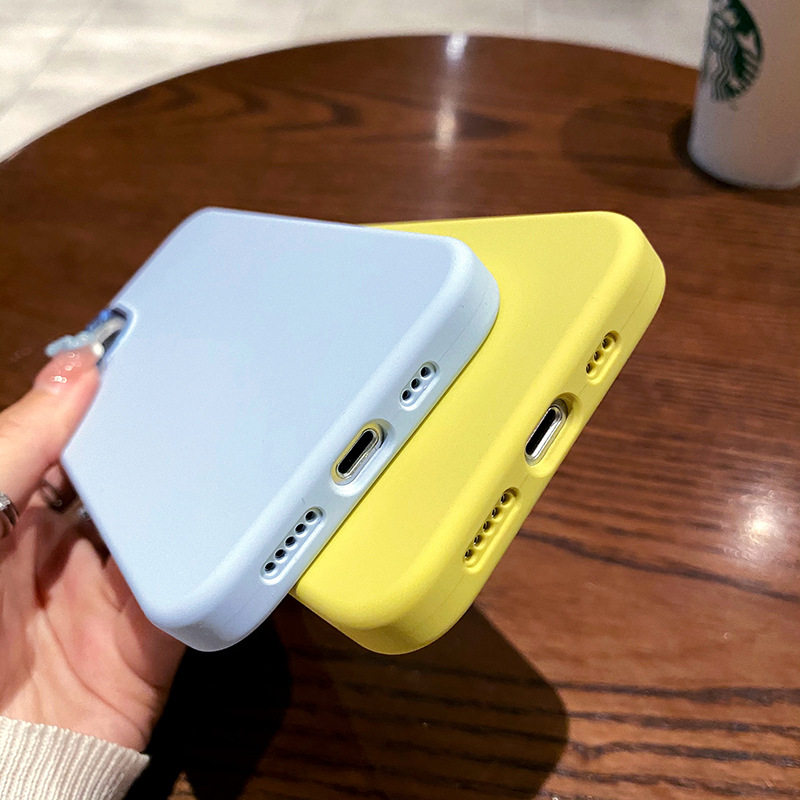 Liquid Silicone Metal Lens Macaron Phone Case - Image 5