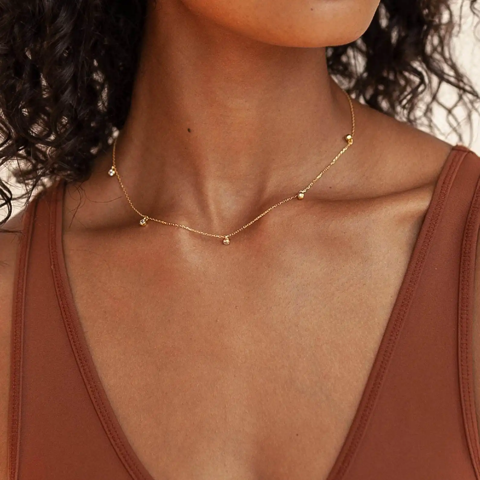 Ultrasimple Style Zircon Pendant Necklace