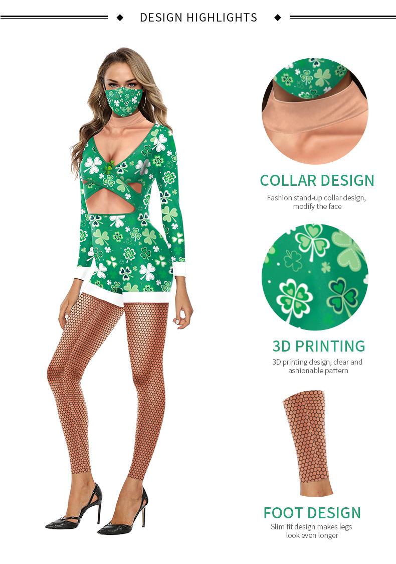 Title 5, Nuovo Jumpsuit Donna con Stampa Digitale 3D a F...