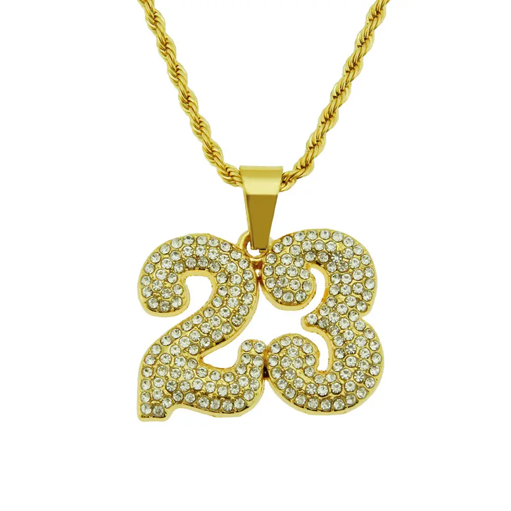 Men's Hip-hop 23 Digital Street Pendant Necklace