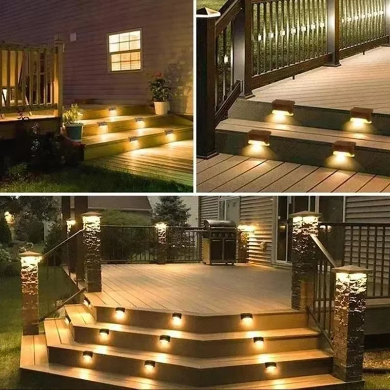 4 Solar LED Bright Deck Lights Outdoor Garden Patio Railing Decks Path Lighting Outdoor Garden Light Deck Lamp Solar Stairs Light — foto 5