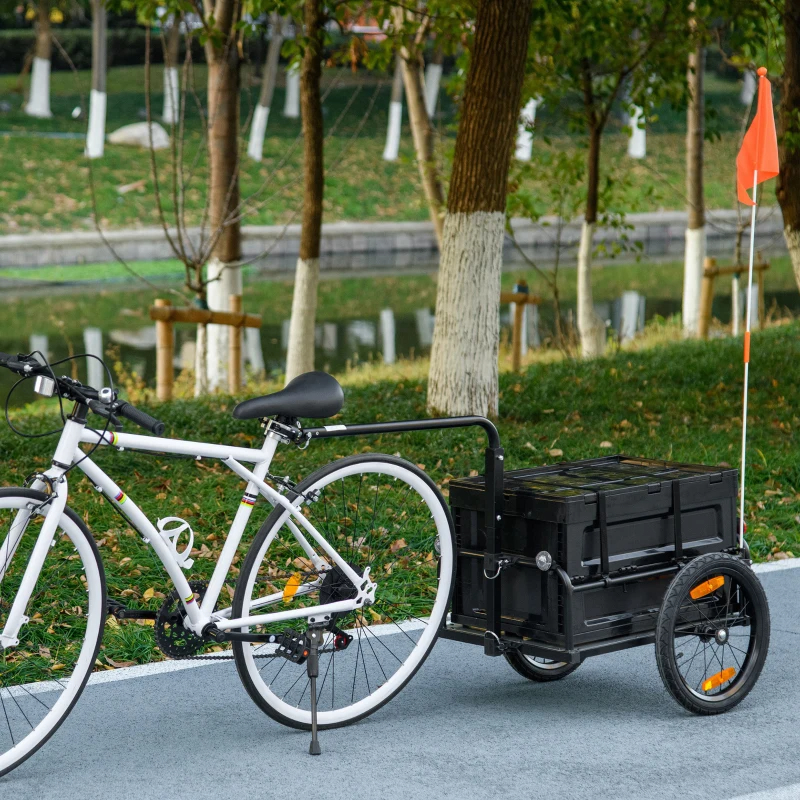 Trailer For Bike, Bicycle Cargo Trailer With Removable Storage Box, No Bottom