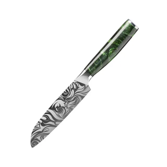 Laser Grain Stainless Steel 5CR15 Green 5Inch Small Sande Knife - Shop at LoveMi