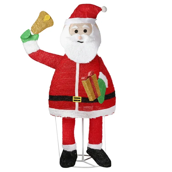 6FT Lighted Santa Claus Holding Bell Christmas Yard Decorations, Pre lit Pull Up Santa With 200 Warm White LEDs, For Xmas Outdoor Holiday Indoor De... Default Title - Shop at LoveMi