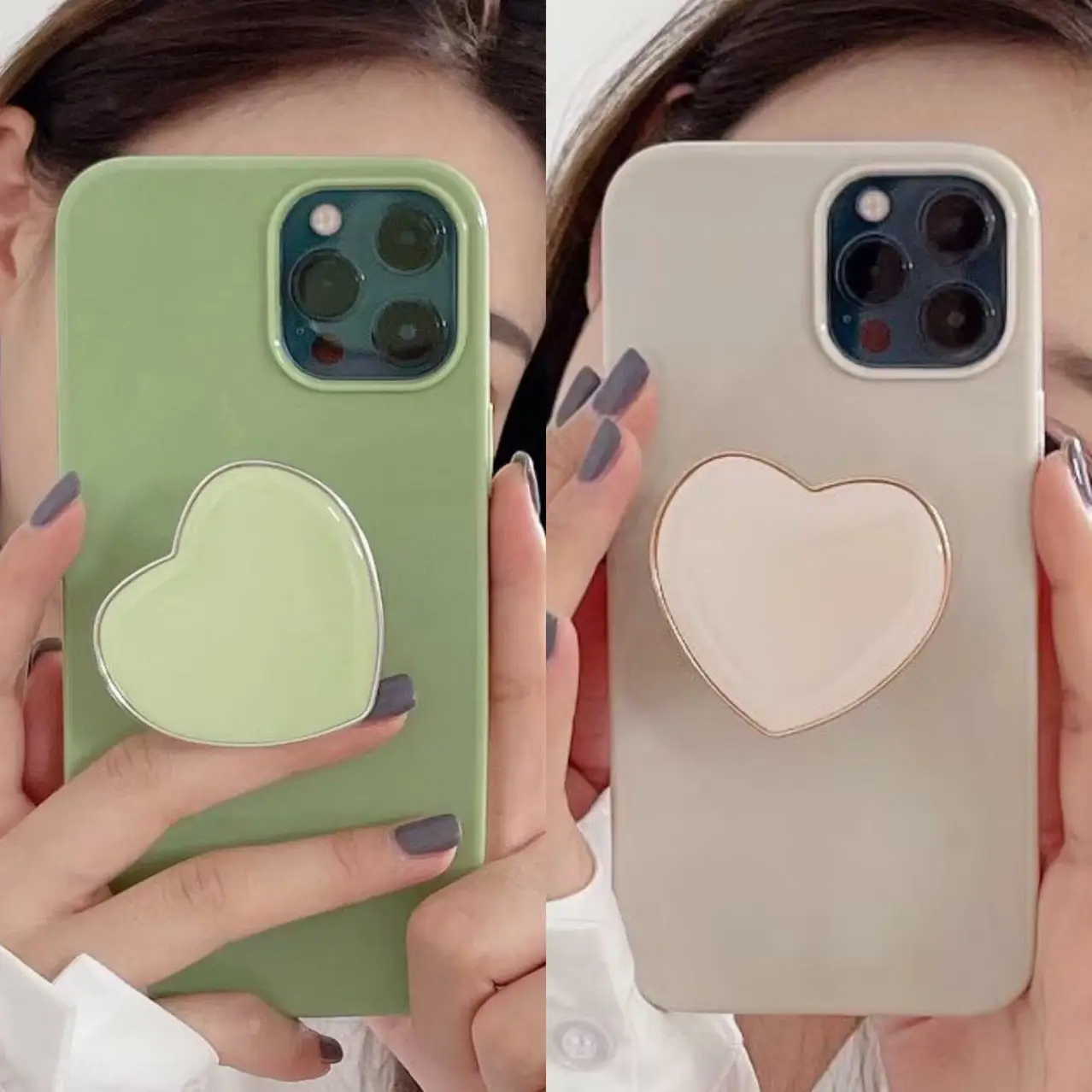 Simple Love Bracket Phone Case Bright Surface
