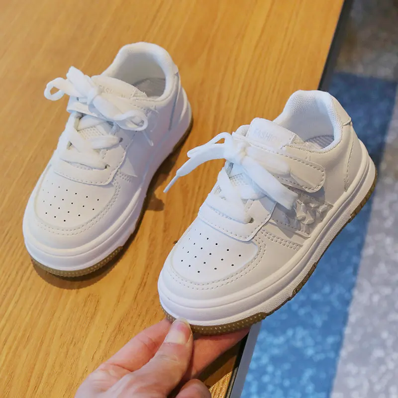 Children's White Shoes Sneakers Lightweight Non-slip Boys