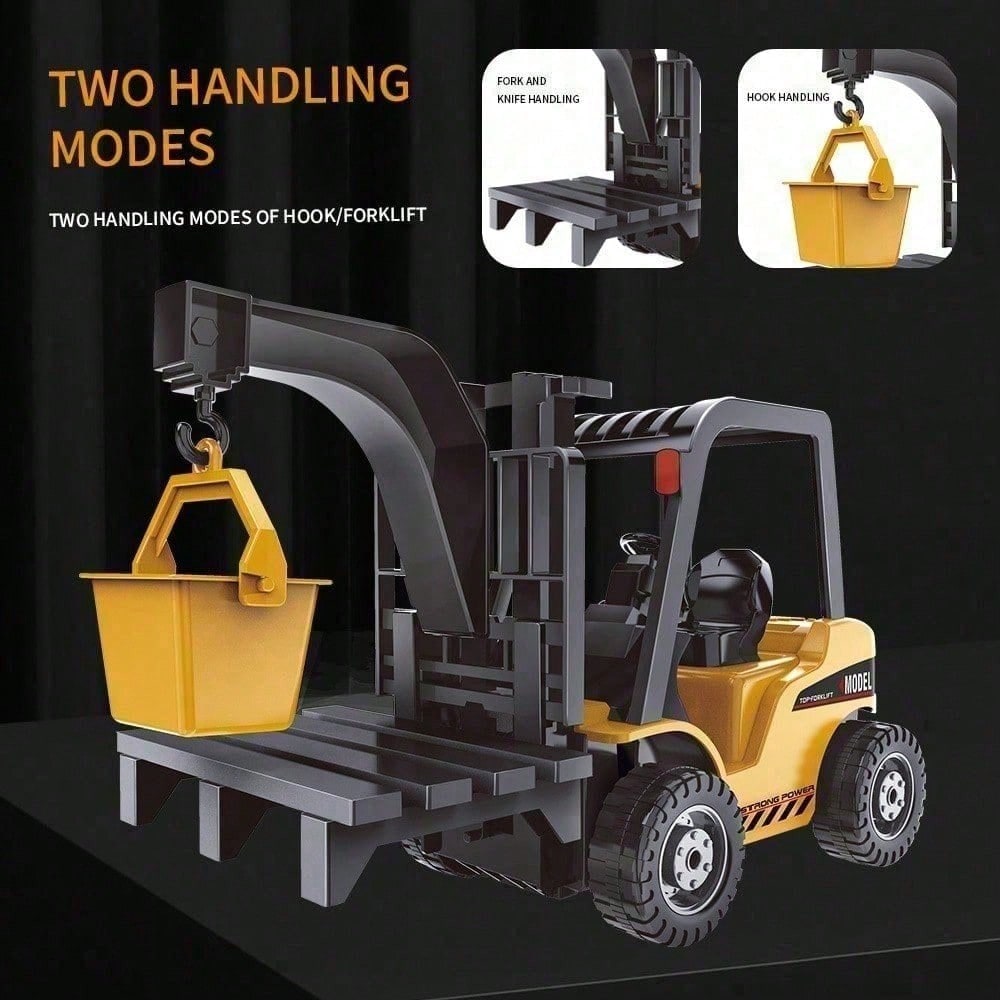 11CH 1 18 RC Forklift Toy For Kids, 2.4GHz 4WD Remote Control Construction Truck With Flashing Lights, Realistic Sounds, And Dual Play Modes. Boy Toys, Party Favors For Kids, Cars