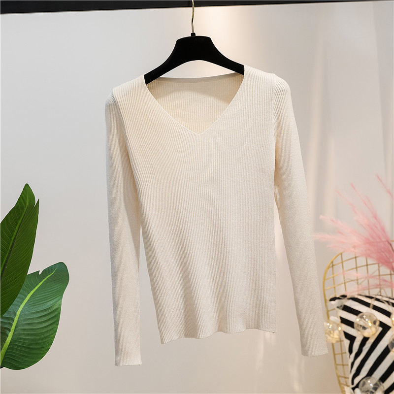 Title 11, Autumn and Winter V-neck Knitted Long-sleeved S...