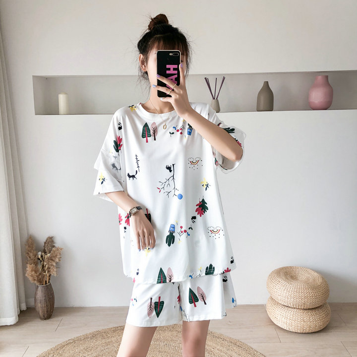 Title 6, Two-piece Plus Size Sweet T-shirt Shorts Pajamas