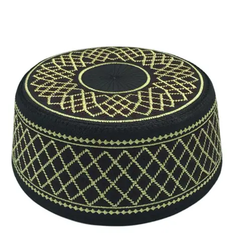 Muslim Hats Cotton Embroidery Islamic Men Prayer Arab Clothing