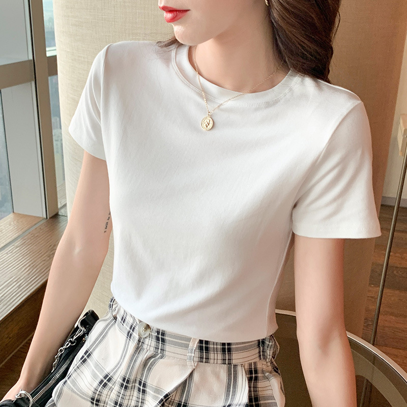 Women's Versatile Solid Color Casual Pullover Crewneck Top