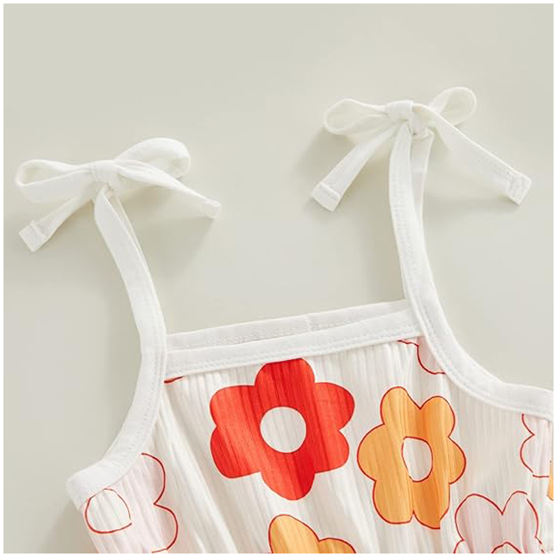 Toddler Baby Girl Clothing,floral Jumpsuit With Tie Up,jumpsuit Baby, Suspender Game Set