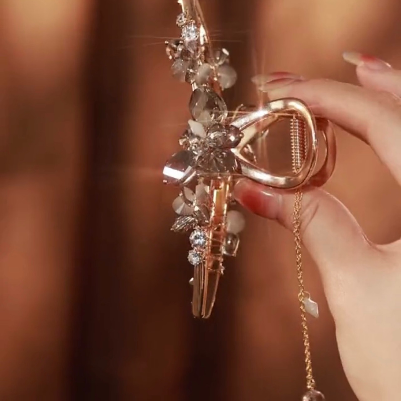 Hand Woven Crystal Large Grab Clip