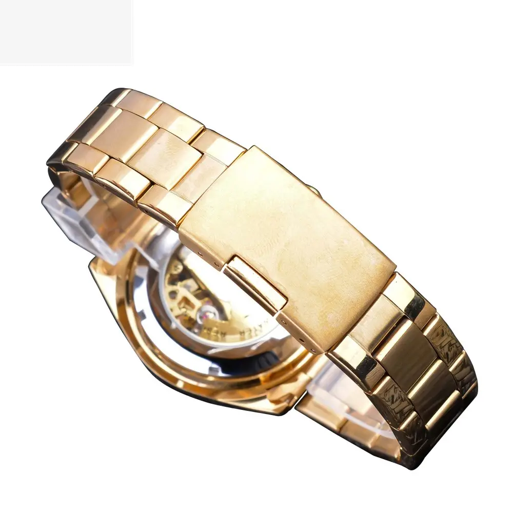 Men's Fashion Casual Steel Band Skeleton Mechanical Watch