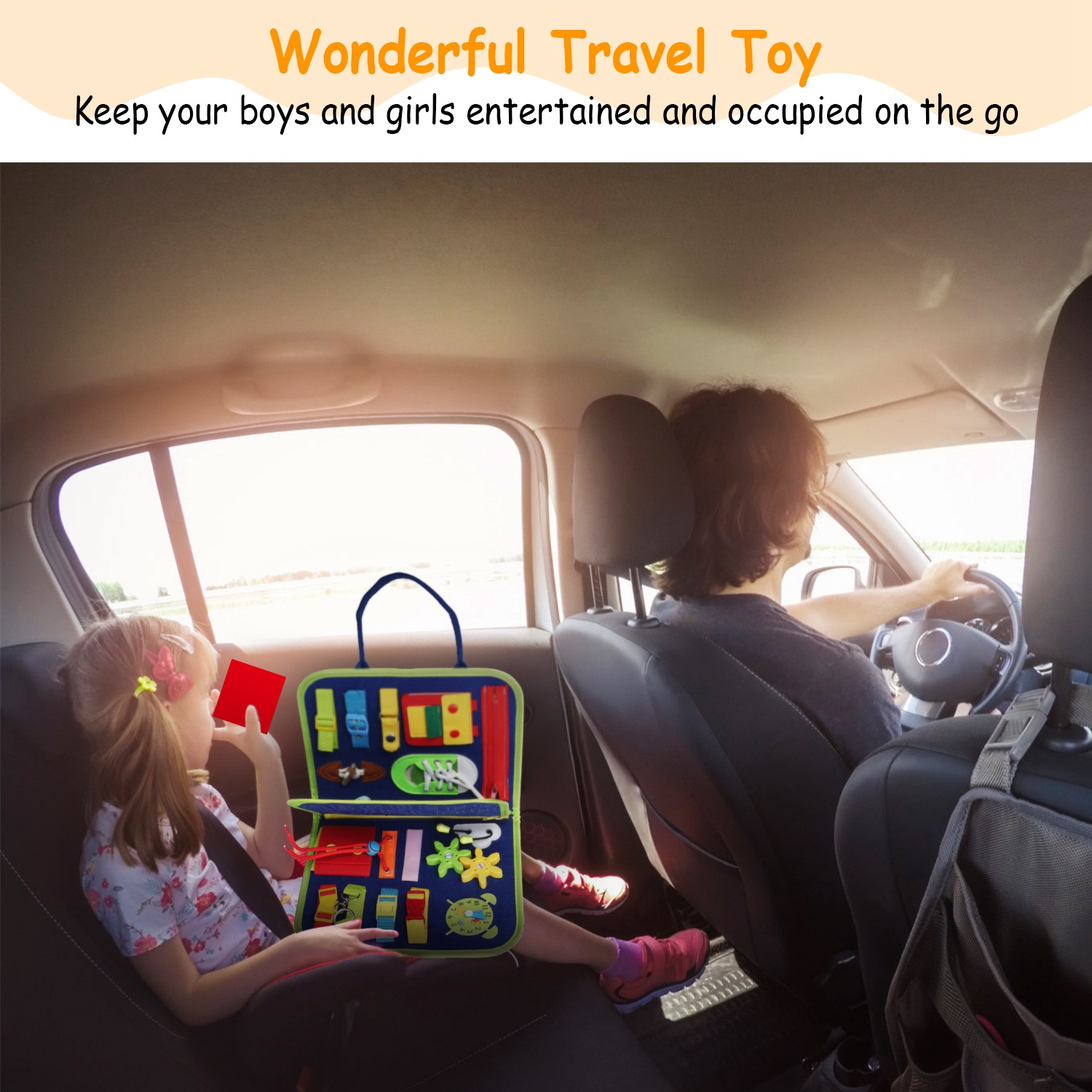 1Set Kids Busy Board Sensory Activity Board Preschool Learning Toys Montessori Educational Gift For 1 To 6 Years Old Baby Toddler Girls Boys