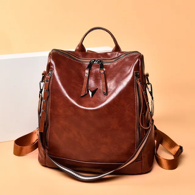 Large capacity Fashion Soft Leather Western style Popular High end Bag Brown - Shop at LoveMi