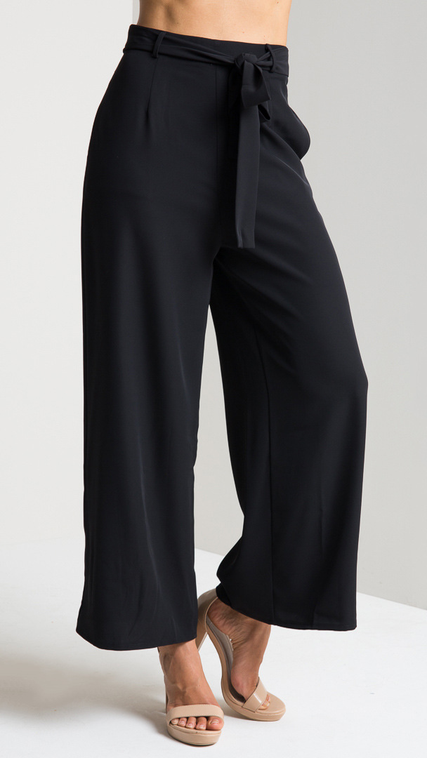 Title 10, Cropped trousers high waist strap wide leg pants