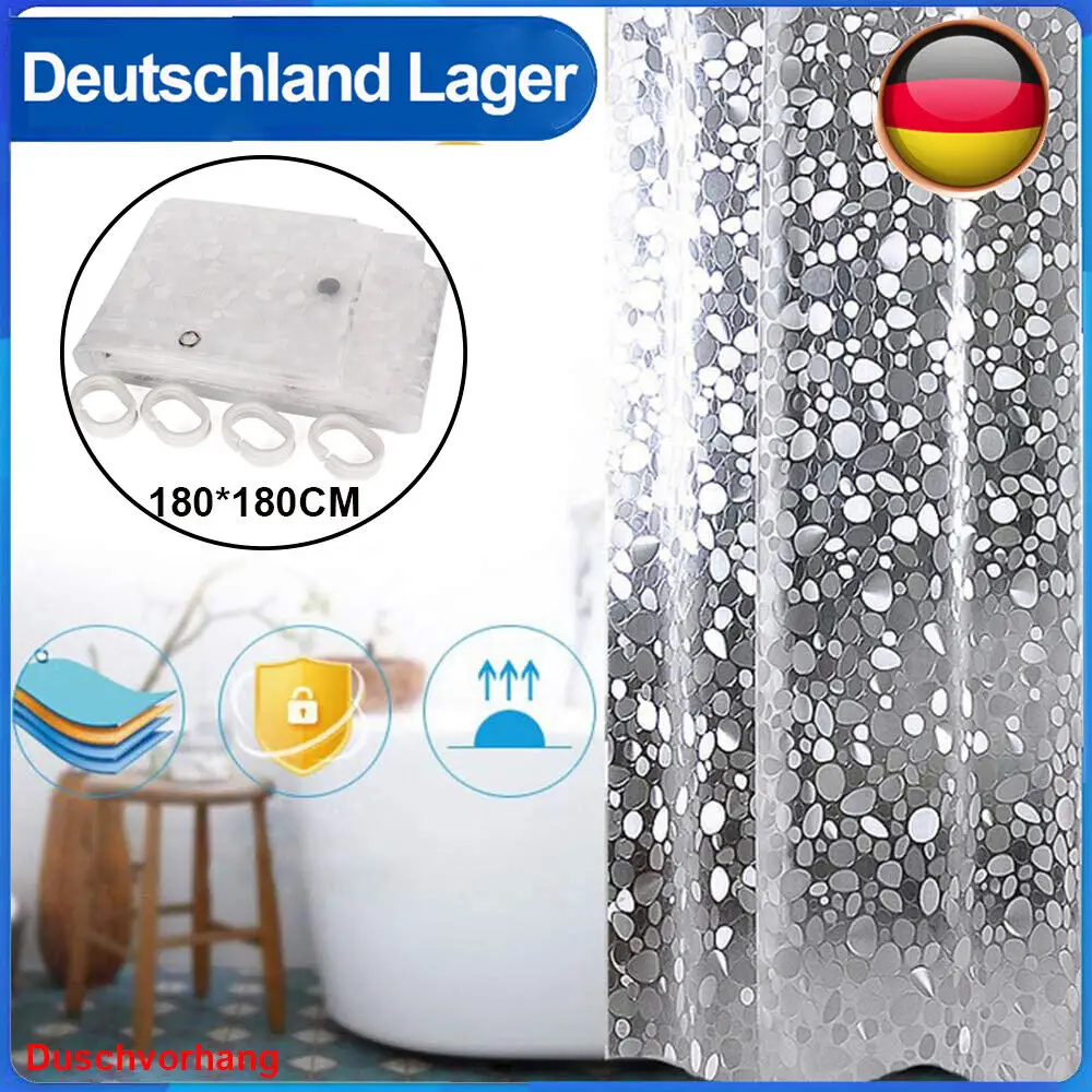 Heavy Duty EVA Shower Curtain Liner 180x180cm