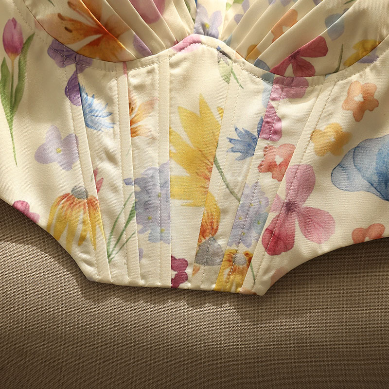 Women's Floral Fish Bone Small Sling Vest