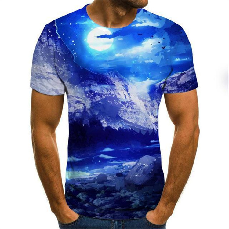 Title 5, Camiseta esportiva masculina com estampa 3D, ma...