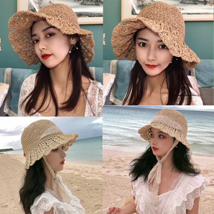 Women's Beach Big Brim Hollow Sun-proof Straw Hat