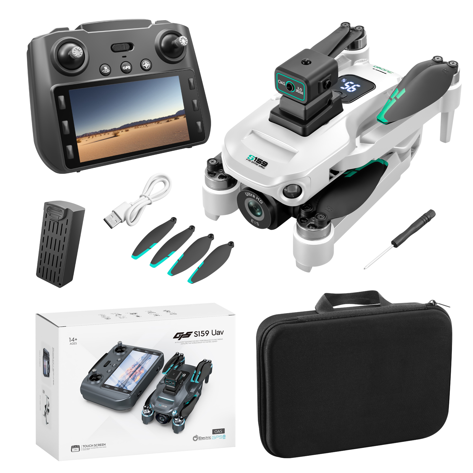 S159 Drone - 5G Wifi 8k Camera Aerial Photography With Screen Remote Controller