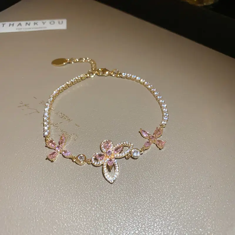 Geometric Round Zircon Slider Bangle Vintage Ins Chic Elegant Bracelet Premium Niche Wrist Accessory