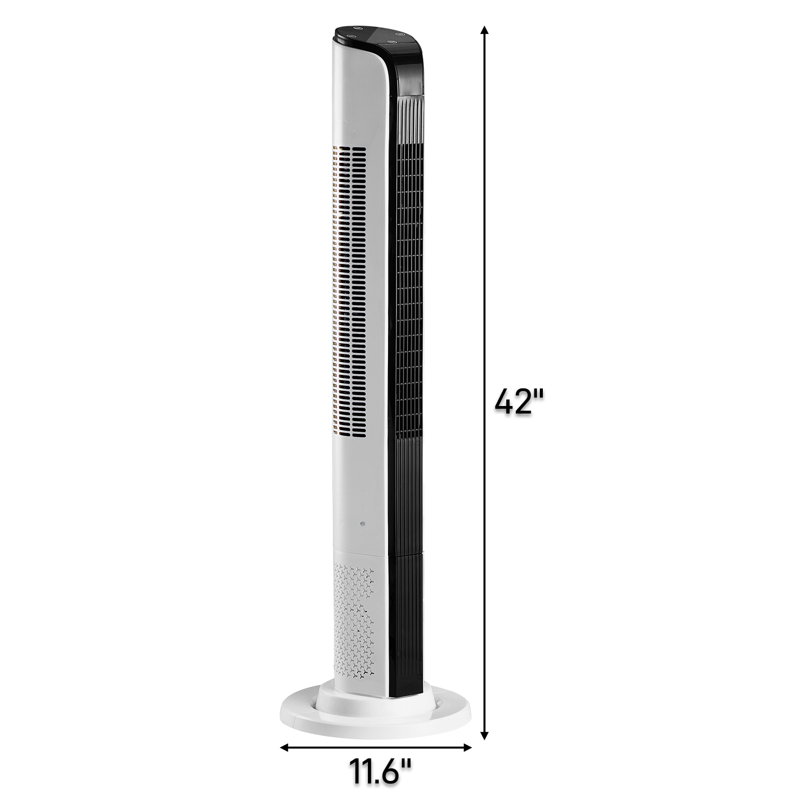 42 Inch Smart Tower Fan, 110V 65W All-Copper Motor Bladeless Standing Fan, Remote WiFi APP Control, Digital Display, 3 Speeds 3 Modes, 12H Timer, Space Saving Tower Fan For Bedroom Living Room, No Wat — foto 2