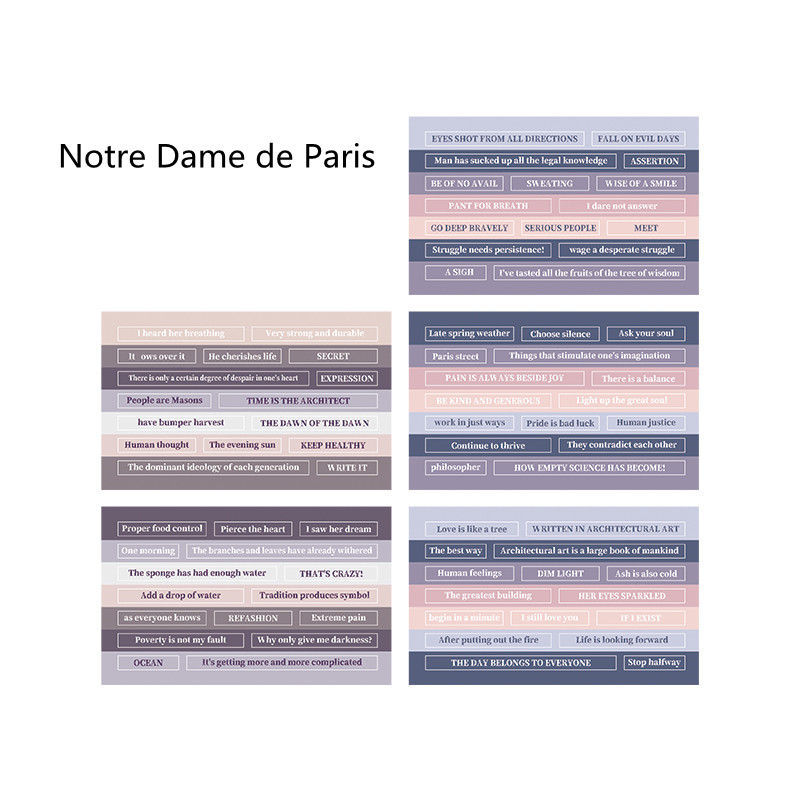 Ins Style English Library Series Handbook Diary Stickers - 2